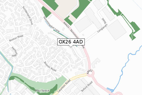 OX26 4AD map - large scale - OS Open Zoomstack (Ordnance Survey)