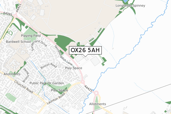 OX26 5AH map - small scale - OS Open Zoomstack (Ordnance Survey)