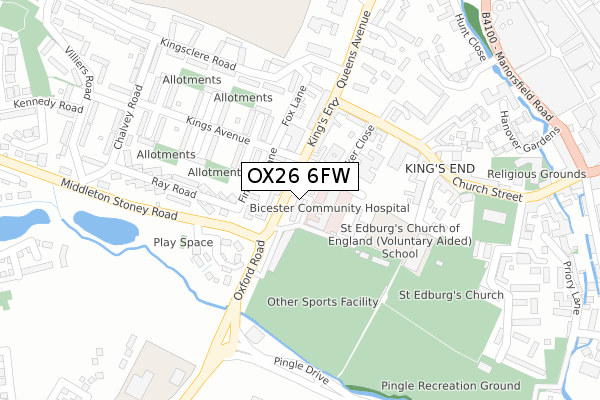 OX26 6FW map - large scale - OS Open Zoomstack (Ordnance Survey)