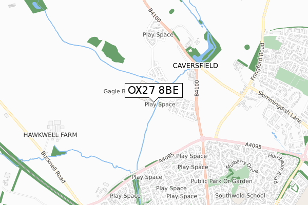 OX27 8BE map - small scale - OS Open Zoomstack (Ordnance Survey)