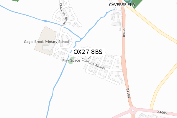 OX27 8BS map - large scale - OS Open Zoomstack (Ordnance Survey)