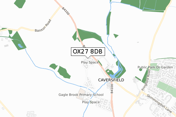OX27 8DB map - small scale - OS Open Zoomstack (Ordnance Survey) OX27 8DB map - small scale - OS Open Zoomstack (Ordnance Survey)