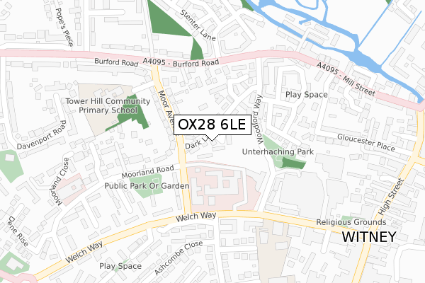 OX28 6LE map - large scale - OS Open Zoomstack (Ordnance Survey)