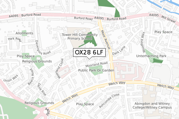 OX28 6LF map - large scale - OS Open Zoomstack (Ordnance Survey)