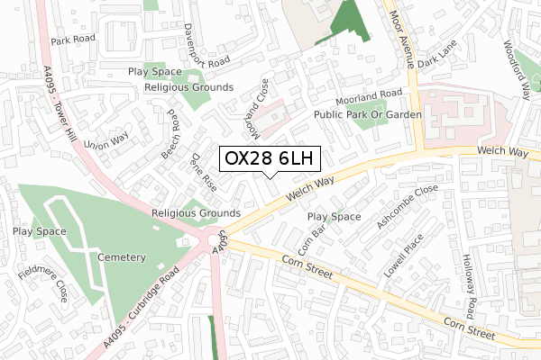 OX28 6LH map - large scale - OS Open Zoomstack (Ordnance Survey)