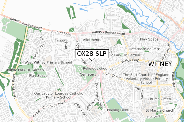 OX28 6LP map - small scale - OS Open Zoomstack (Ordnance Survey)