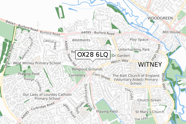 OX28 6LQ map - small scale - OS Open Zoomstack (Ordnance Survey)