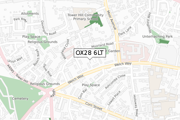 OX28 6LT map - large scale - OS Open Zoomstack (Ordnance Survey)