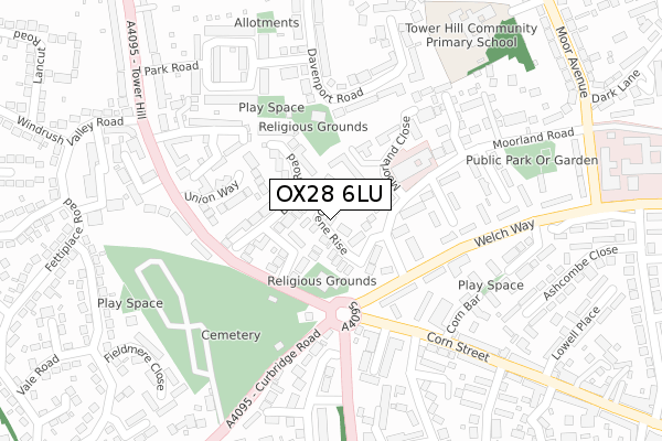 OX28 6LU map - large scale - OS Open Zoomstack (Ordnance Survey)