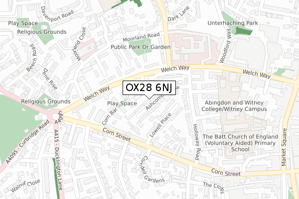 OX28 6NJ map - large scale - OS Open Zoomstack (Ordnance Survey)