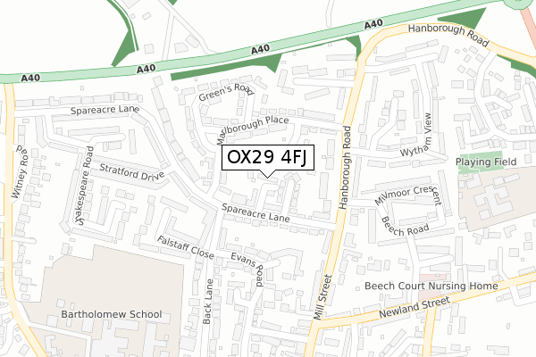OX29 4FJ map - large scale - OS Open Zoomstack (Ordnance Survey)