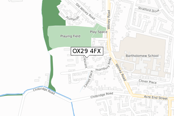 OX29 4FX map - large scale - OS Open Zoomstack (Ordnance Survey)
