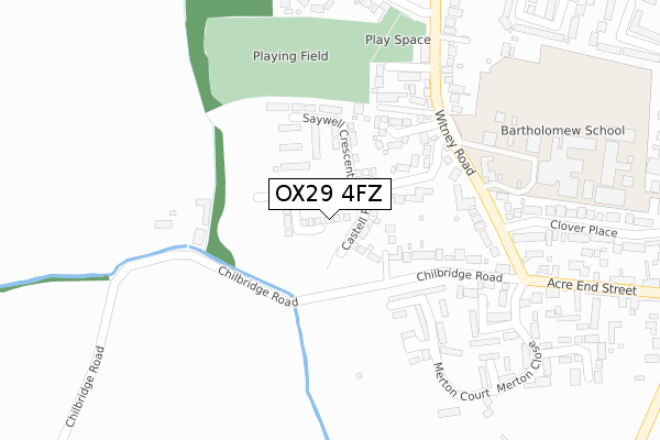 OX29 4FZ map - large scale - OS Open Zoomstack (Ordnance Survey)