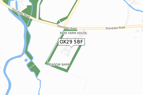 OX29 5BF map - large scale - OS Open Zoomstack (Ordnance Survey)