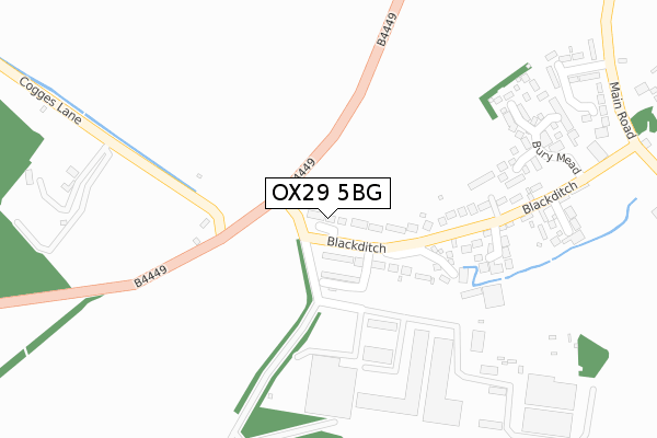 OX29 5BG map - large scale - OS Open Zoomstack (Ordnance Survey) OX29 5BG map - large scale - OS Open Zoomstack (Ordnance Survey)