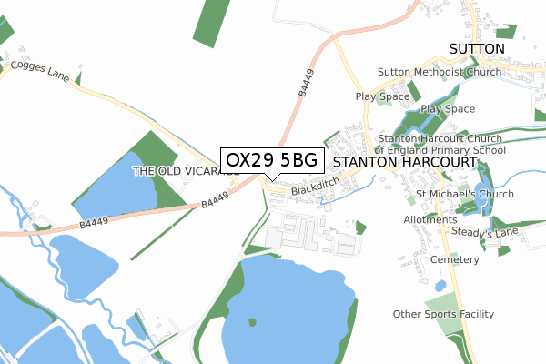 OX29 5BG map - small scale - OS Open Zoomstack (Ordnance Survey) OX29 5BG map - small scale - OS Open Zoomstack (Ordnance Survey)