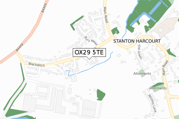 OX29 5TE map - large scale - OS Open Zoomstack (Ordnance Survey)