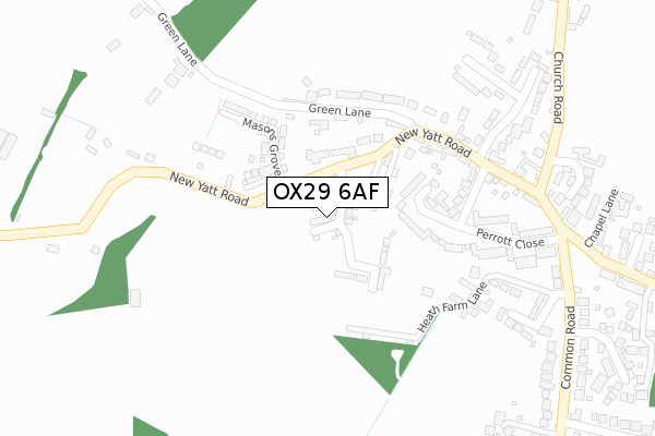 OX29 6AF map - large scale - OS Open Zoomstack (Ordnance Survey)
