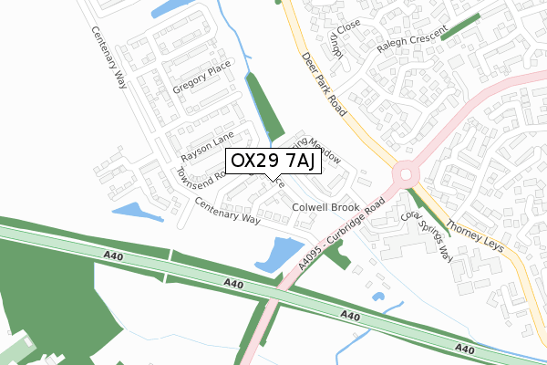 OX29 7AJ map - large scale - OS Open Zoomstack (Ordnance Survey) OX29 7AJ map - large scale - OS Open Zoomstack (Ordnance Survey)
