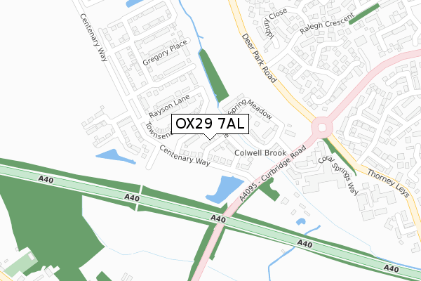 OX29 7AL map - large scale - OS Open Zoomstack (Ordnance Survey)