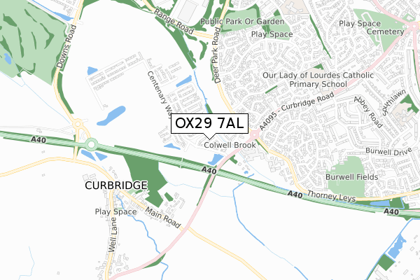OX29 7AL map - small scale - OS Open Zoomstack (Ordnance Survey)