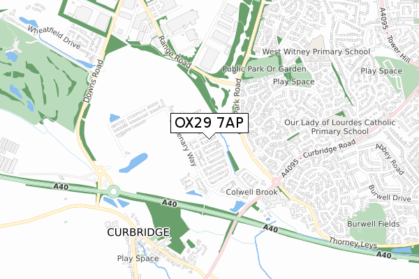 OX29 7AP map - small scale - OS Open Zoomstack (Ordnance Survey)
