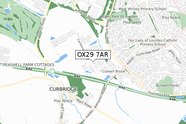 OX29 7AR map - small scale - OS Open Zoomstack (Ordnance Survey) OX29 7AR map - small scale - OS Open Zoomstack (Ordnance Survey)