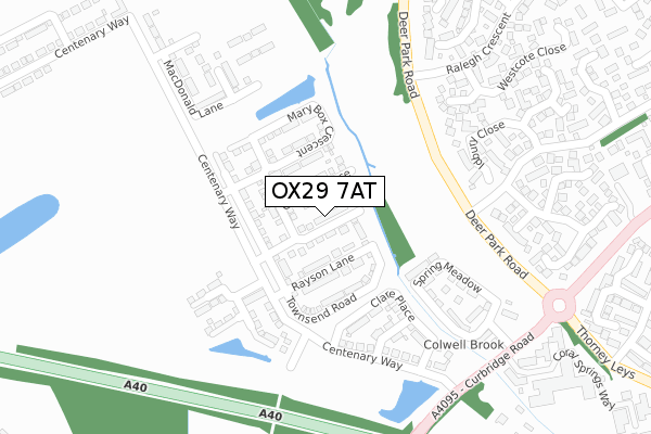 OX29 7AT map - large scale - OS Open Zoomstack (Ordnance Survey)