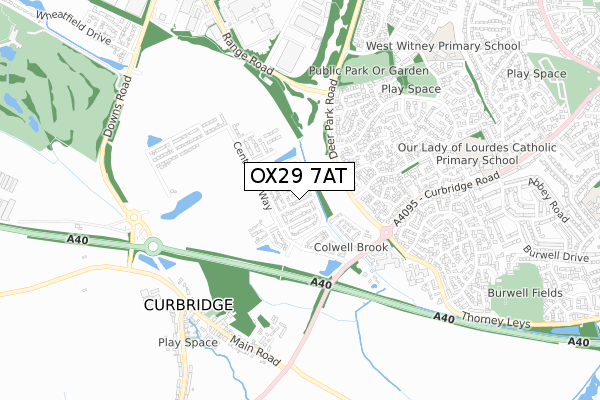 OX29 7AT map - small scale - OS Open Zoomstack (Ordnance Survey)