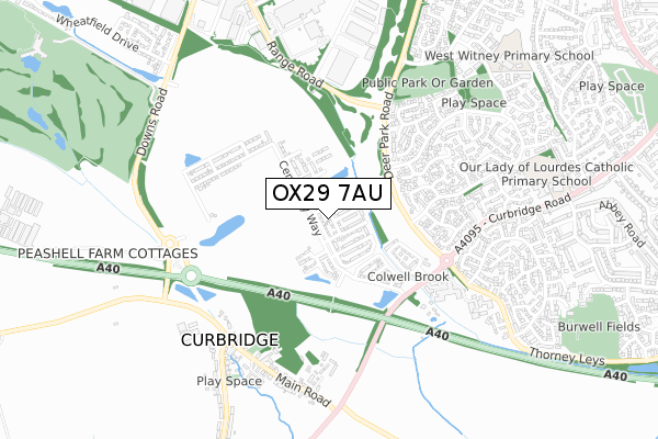 OX29 7AU map - small scale - OS Open Zoomstack (Ordnance Survey) OX29 7AU map - small scale - OS Open Zoomstack (Ordnance Survey)