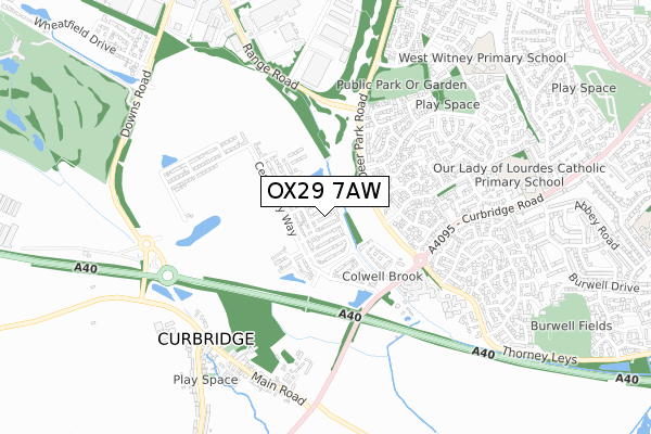 OX29 7AW map - small scale - OS Open Zoomstack (Ordnance Survey) OX29 7AW map - small scale - OS Open Zoomstack (Ordnance Survey)