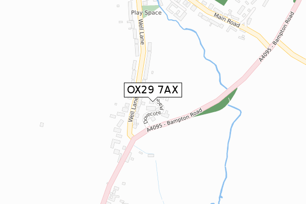 OX29 7AX map - large scale - OS Open Zoomstack (Ordnance Survey)