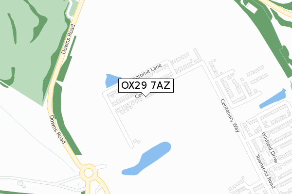 OX29 7AZ map - large scale - OS Open Zoomstack (Ordnance Survey)