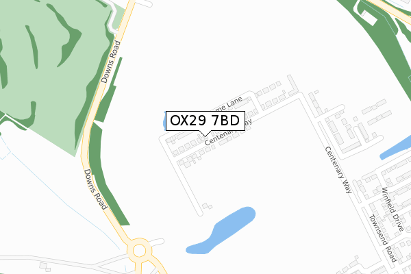 OX29 7BD map - large scale - OS Open Zoomstack (Ordnance Survey) OX29 7BD map - large scale - OS Open Zoomstack (Ordnance Survey)