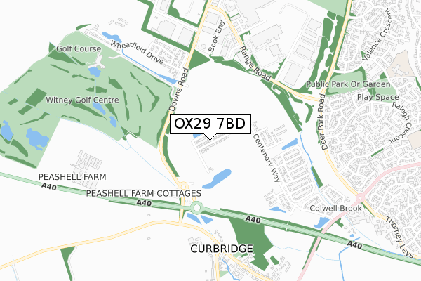 OX29 7BD map - small scale - OS Open Zoomstack (Ordnance Survey) OX29 7BD map - small scale - OS Open Zoomstack (Ordnance Survey)