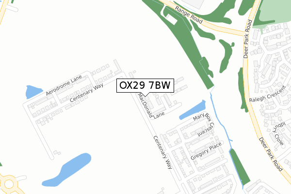 OX29 7BW map - large scale - OS Open Zoomstack (Ordnance Survey)