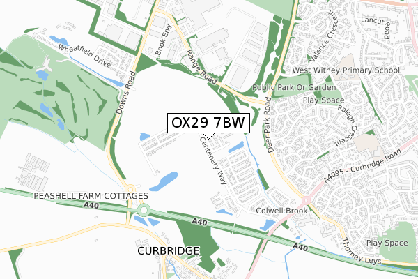 OX29 7BW map - small scale - OS Open Zoomstack (Ordnance Survey)