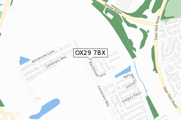 OX29 7BX map - large scale - OS Open Zoomstack (Ordnance Survey)