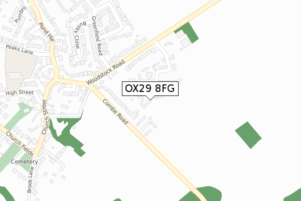 OX29 8FG map - large scale - OS Open Zoomstack (Ordnance Survey)