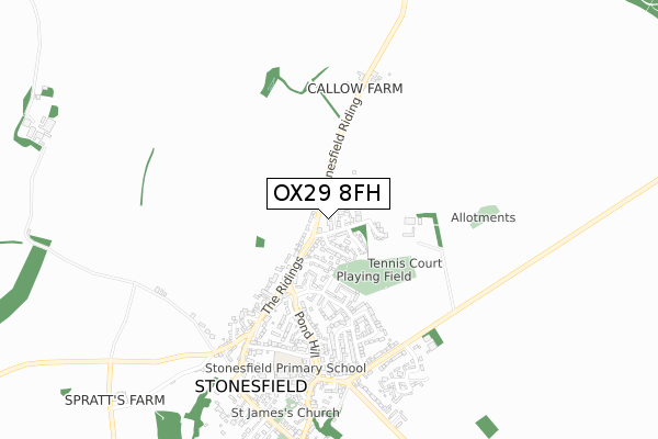 OX29 8FH map - small scale - OS Open Zoomstack (Ordnance Survey)