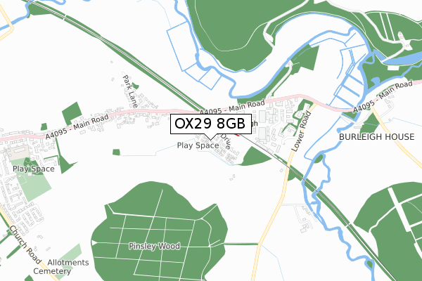 OX29 8GB map - small scale - OS Open Zoomstack (Ordnance Survey)