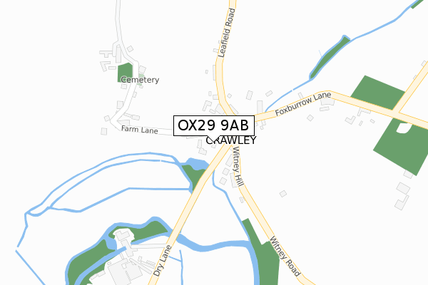 OX29 9AB map - large scale - OS Open Zoomstack (Ordnance Survey) OX29 9AB map - large scale - OS Open Zoomstack (Ordnance Survey)
