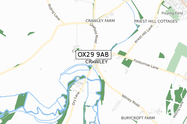 OX29 9AB map - small scale - OS Open Zoomstack (Ordnance Survey) OX29 9AB map - small scale - OS Open Zoomstack (Ordnance Survey)
