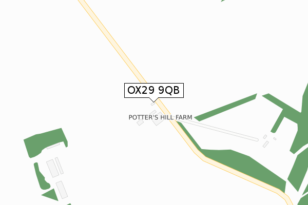 OX29 9QB map - large scale - OS Open Zoomstack (Ordnance Survey)