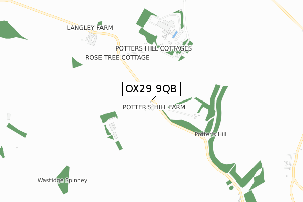 OX29 9QB map - small scale - OS Open Zoomstack (Ordnance Survey) OX29 9QB map - small scale - OS Open Zoomstack (Ordnance Survey)