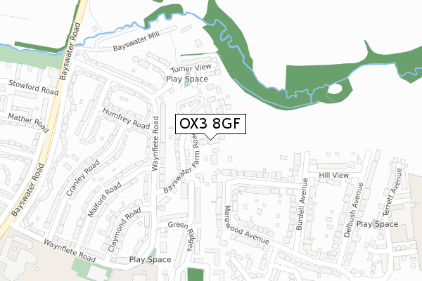 OX3 8GF map - large scale - OS Open Zoomstack (Ordnance Survey)