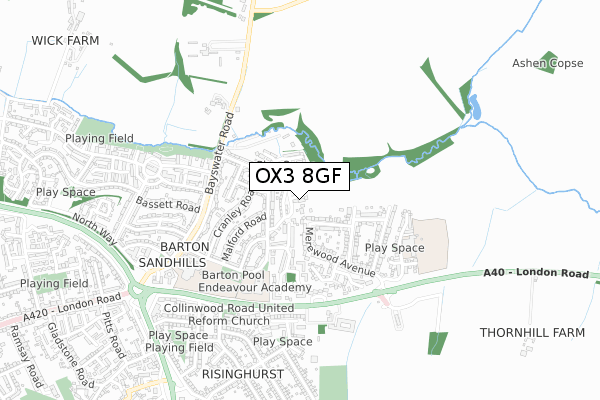 OX3 8GF map - small scale - OS Open Zoomstack (Ordnance Survey)