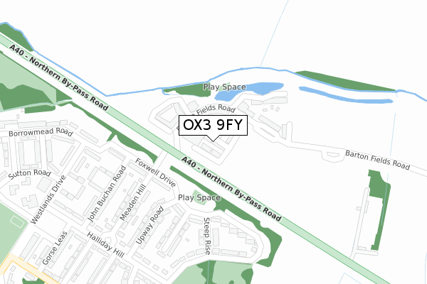 OX3 9FY map - large scale - OS Open Zoomstack (Ordnance Survey)