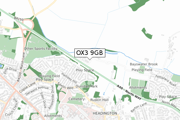 OX3 9GB map - small scale - OS Open Zoomstack (Ordnance Survey)