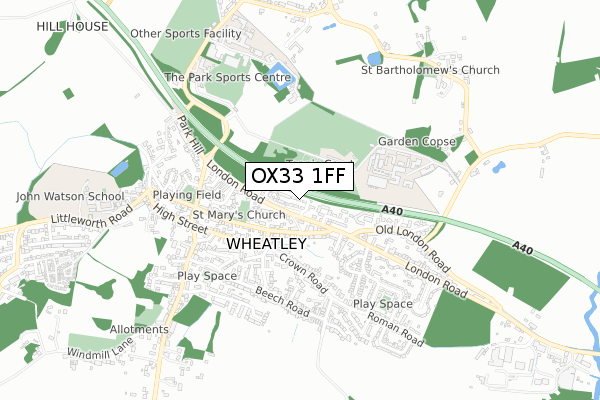 OX33 1FF map - small scale - OS Open Zoomstack (Ordnance Survey)